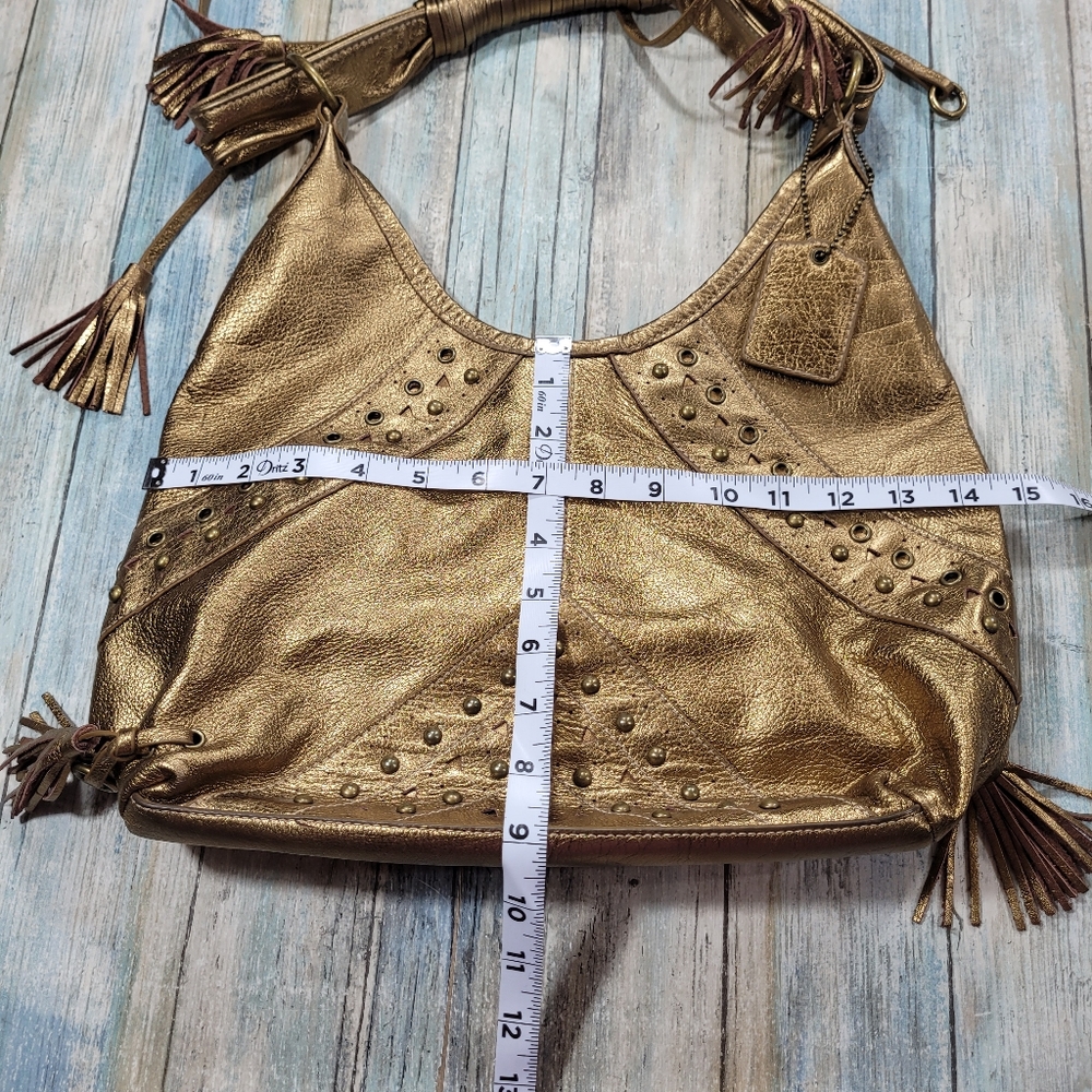 Fortuna by Valentino Gold Studded Purse. - Picture 5 of 12
